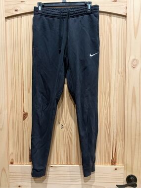 Women's Nike Black Joggers with White Swoosh Accent, Size Medium